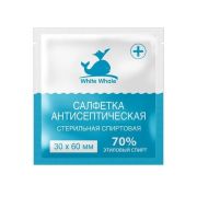Салфетка антисептическая спиртовая стерильная 30 * 60мм, №10 (White Whale)