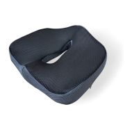 B-007 Подушка на сидение Big с эффектом памяти 46*39*13/5см (Черная/Серая)